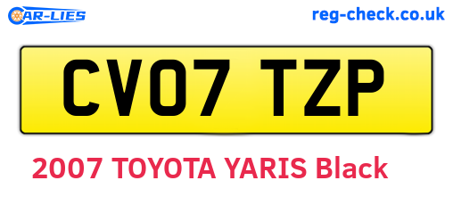 CV07TZP are the vehicle registration plates.