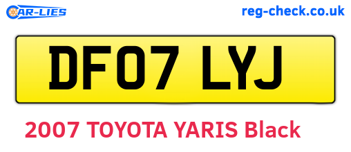 DF07LYJ are the vehicle registration plates.