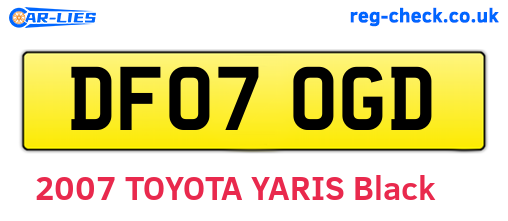 DF07OGD are the vehicle registration plates.
