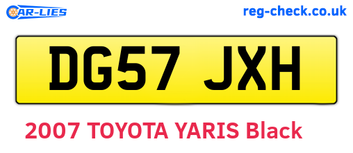 DG57JXH are the vehicle registration plates.