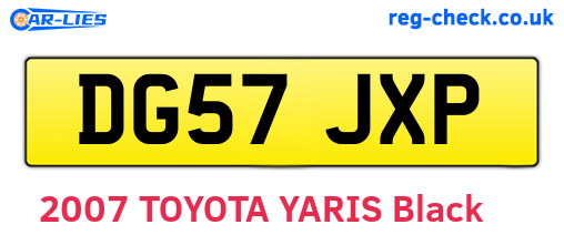DG57JXP are the vehicle registration plates.