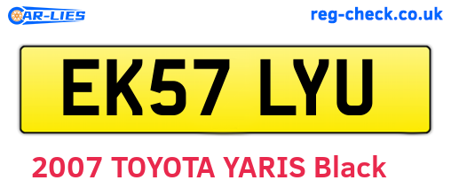 EK57LYU are the vehicle registration plates.