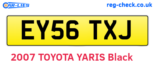 EY56TXJ are the vehicle registration plates.