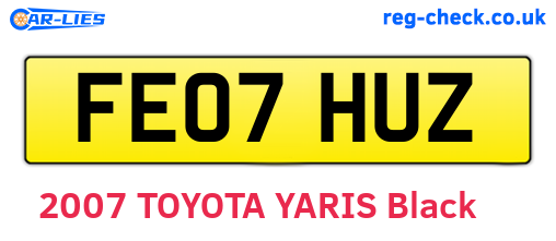 FE07HUZ are the vehicle registration plates.