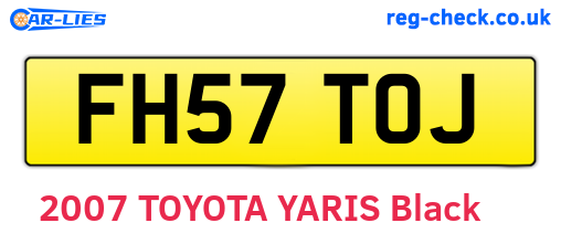 FH57TOJ are the vehicle registration plates.