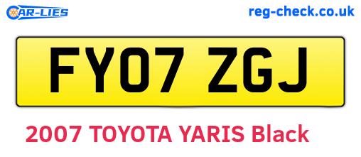 FY07ZGJ are the vehicle registration plates.