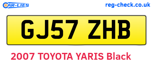 GJ57ZHB are the vehicle registration plates.