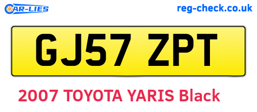 GJ57ZPT are the vehicle registration plates.