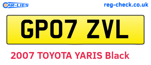 GP07ZVL are the vehicle registration plates.