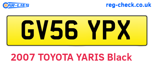 GV56YPX are the vehicle registration plates.