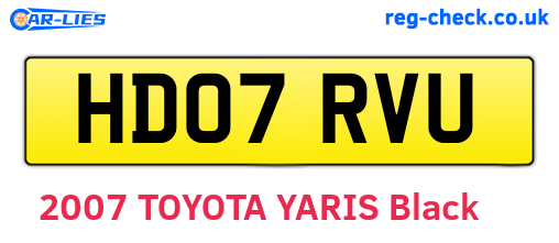 HD07RVU are the vehicle registration plates.