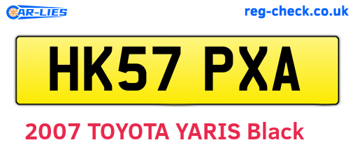 HK57PXA are the vehicle registration plates.