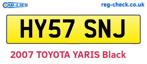 HY57SNJ are the vehicle registration plates.