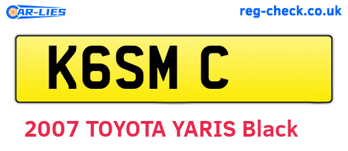 K6SMC are the vehicle registration plates.