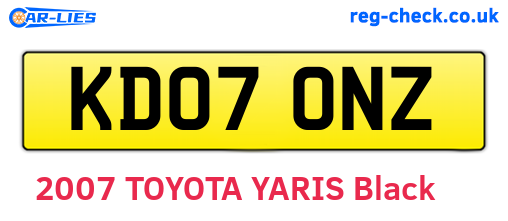 KD07ONZ are the vehicle registration plates.