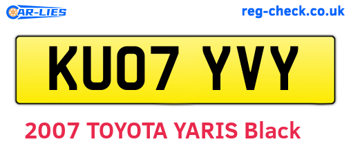KU07YVY are the vehicle registration plates.