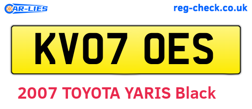 KV07OES are the vehicle registration plates.
