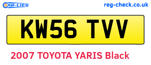 KW56TVV are the vehicle registration plates.