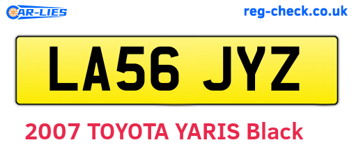 LA56JYZ are the vehicle registration plates.