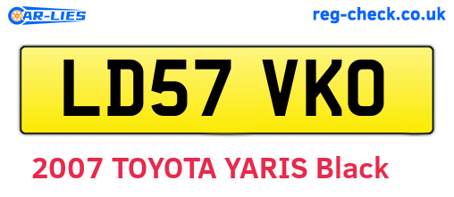 LD57VKO are the vehicle registration plates.