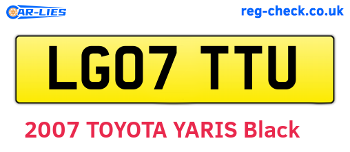 LG07TTU are the vehicle registration plates.