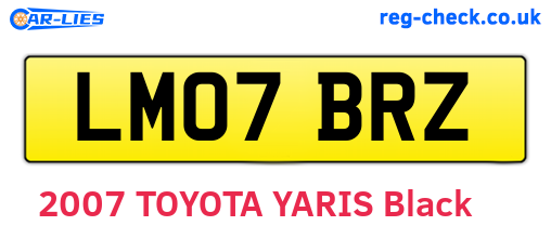 LM07BRZ are the vehicle registration plates.