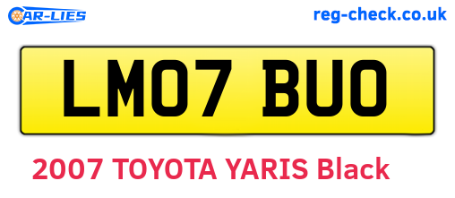 LM07BUO are the vehicle registration plates.