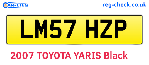 LM57HZP are the vehicle registration plates.