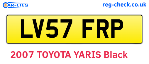 LV57FRP are the vehicle registration plates.