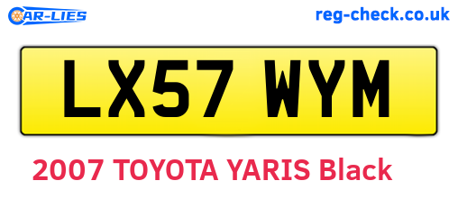 LX57WYM are the vehicle registration plates.