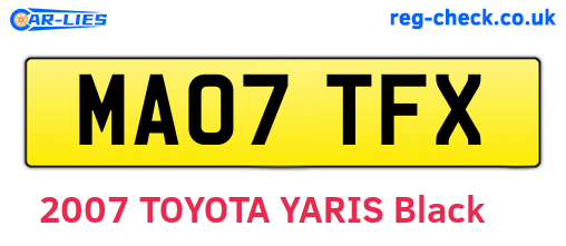 MA07TFX are the vehicle registration plates.