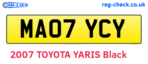 MA07YCY are the vehicle registration plates.
