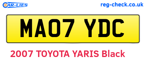 MA07YDC are the vehicle registration plates.
