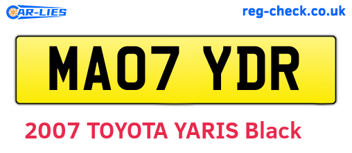 MA07YDR are the vehicle registration plates.