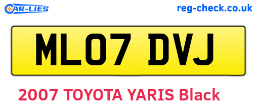 ML07DVJ are the vehicle registration plates.