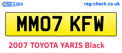 MM07KFW are the vehicle registration plates.