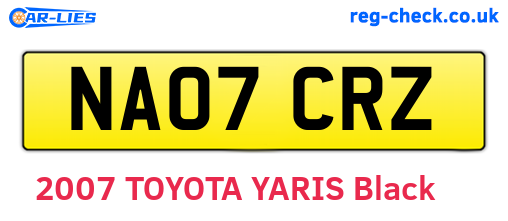 NA07CRZ are the vehicle registration plates.