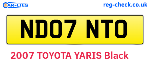 ND07NTO are the vehicle registration plates.