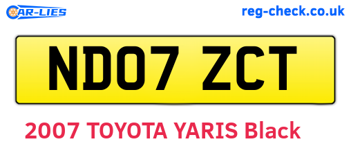 ND07ZCT are the vehicle registration plates.