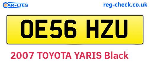 OE56HZU are the vehicle registration plates.
