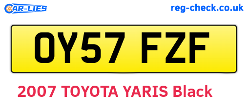 OY57FZF are the vehicle registration plates.