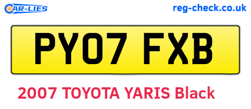 PY07FXB are the vehicle registration plates.