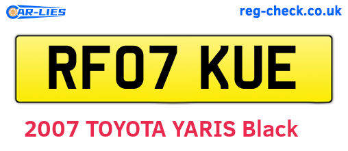RF07KUE are the vehicle registration plates.