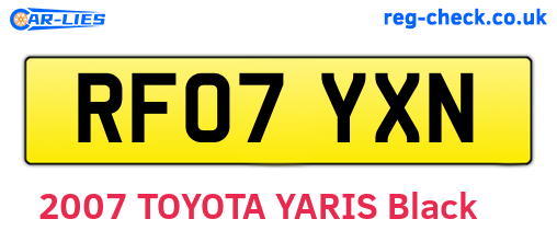 RF07YXN are the vehicle registration plates.