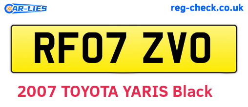 RF07ZVO are the vehicle registration plates.