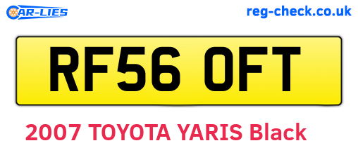 RF56OFT are the vehicle registration plates.