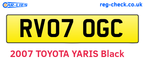 RV07OGC are the vehicle registration plates.
