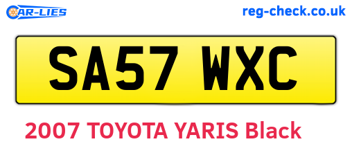 SA57WXC are the vehicle registration plates.