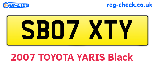 SB07XTY are the vehicle registration plates.