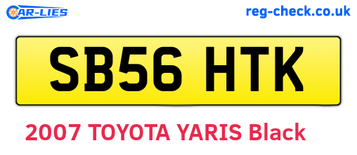 SB56HTK are the vehicle registration plates.